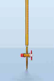 Бюретка янтарная с краном из PTFE класса AS