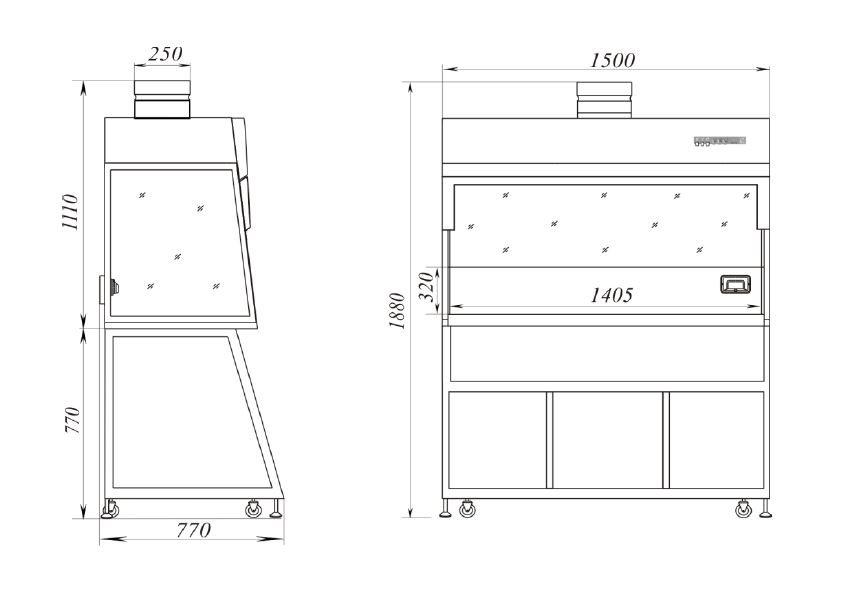 Вытяжной шкаф «Ламинар-С»-1,5 с блоком УФО
