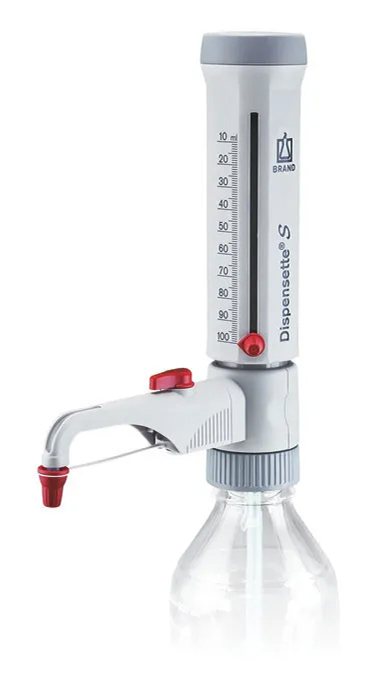 Бутылочный дозатор Dispensette S, Analog, 10-100 мл, с клапаном