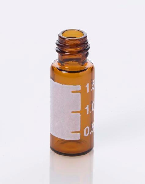 Виала 2 мл темное стекло с местом для записи, завинчивающаяся крышка