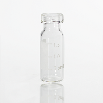 Виалы из прозрачного стекла, под обжимную крышку, с местом для записи 