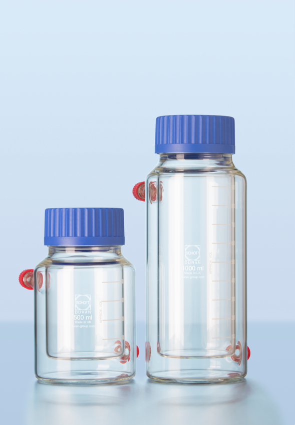 Бутыль лабораторная с широким горлом и двойной стенкой GLS 80 1000 мл