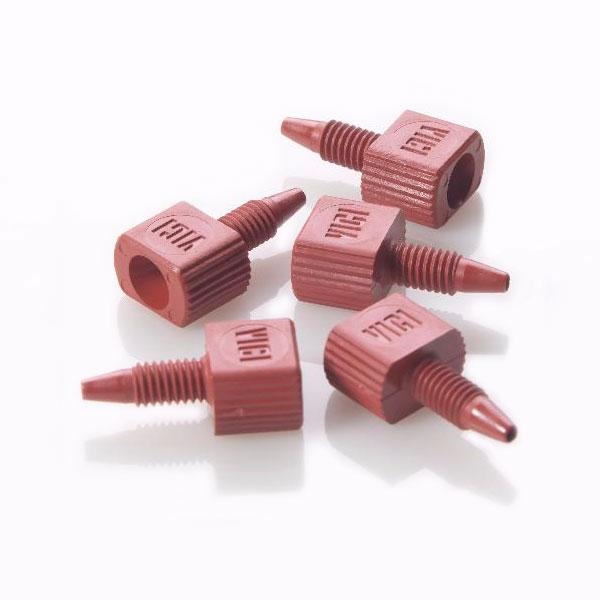 Гайка 10-32 One Piece Red PEEK Male для 1/16" OD капилляра