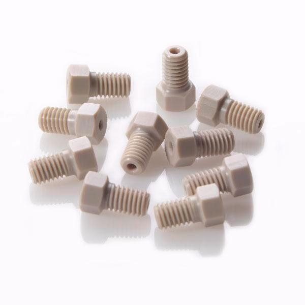 Гайка 10-32 высокого давления PEEK 1/16" Hex 0.45" длиной для 1/16" OD капилляра