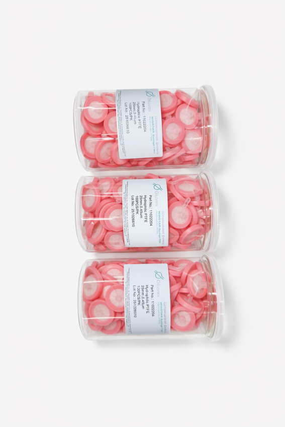 Нестерильные гидрофильные PTFE шприцевые фильтры 25 мм