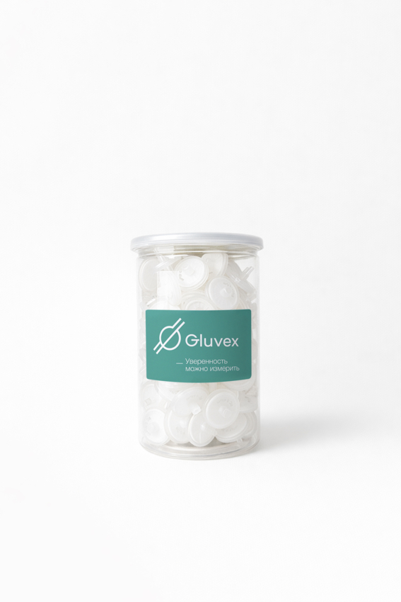Шприцевой фильтр Gluvex, регенерированная целлюлоза, 0.45 мкм, 25 мм, 100 шт./уп.