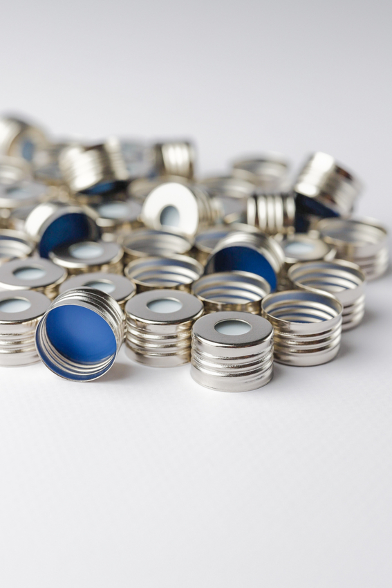 Навинчивающаяся магнитная крышка Gluvex, с септой, DN18, подходит для парофазных виал SLV101M/SLV201M, 100 шт./уп.