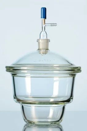 Эксикатор DURAN®, плоский фланец и NS-отвод Novus, штуцер в крышке, DN 150