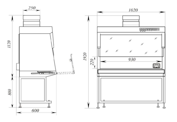 Вытяжной шкаф «Ламинар-С»-1,0 с блоком УФО