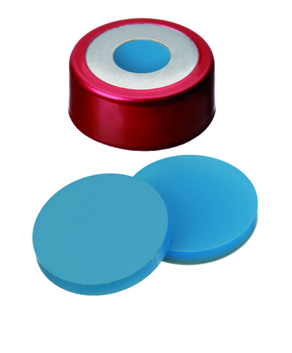 Магнитная биметаллическая крышка, обжимная, красная, центральное отверстие 8,0 мм