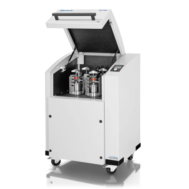 Планетарная шаровая мельница PM 400 на 4 рабочих места, соотношение скоростей 1:-2