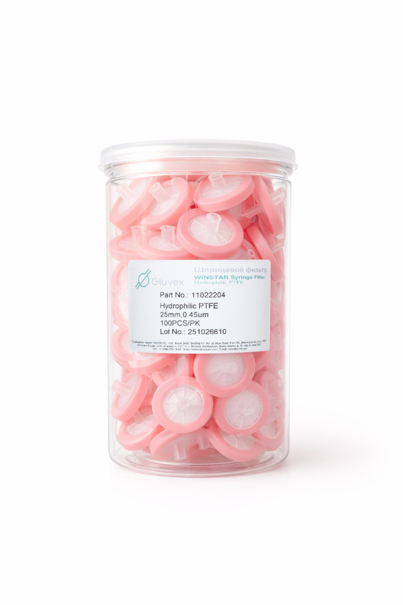 Нестерильные гидрофильные PTFE шприцевые фильтры 25 мм