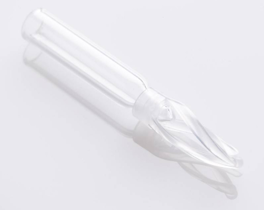 250 мкл вставки Gluvex для виал  9 мм,  прозрачные, конические на пластиковой ножке, 29×5.7 мм.