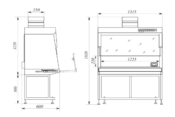 Вытяжной шкаф «Ламинар-С»-1,3 с блоком УФО