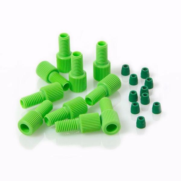 Фитинг 1/4-28 Green Delrin Male Nut/Green ETFE Ферулла для 1.8мм OD капилляра