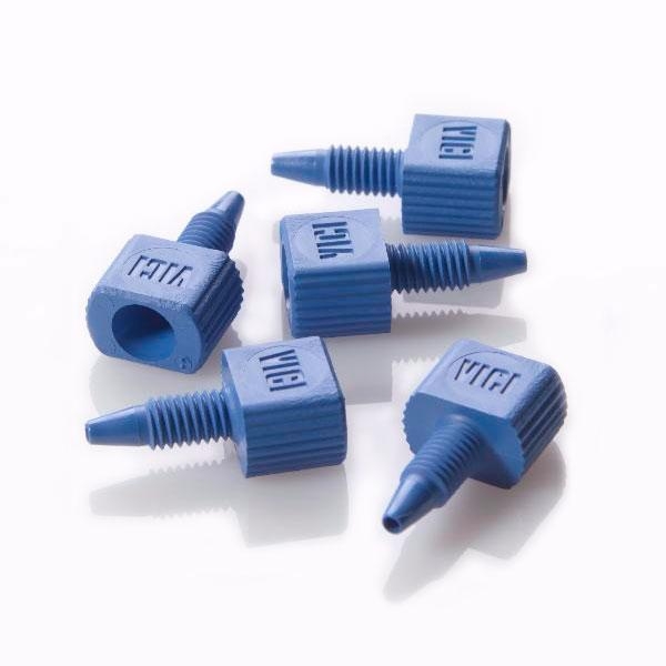 Гайка 10-32 One Piece Blue PEEK Male для 1/16" OD капилляра