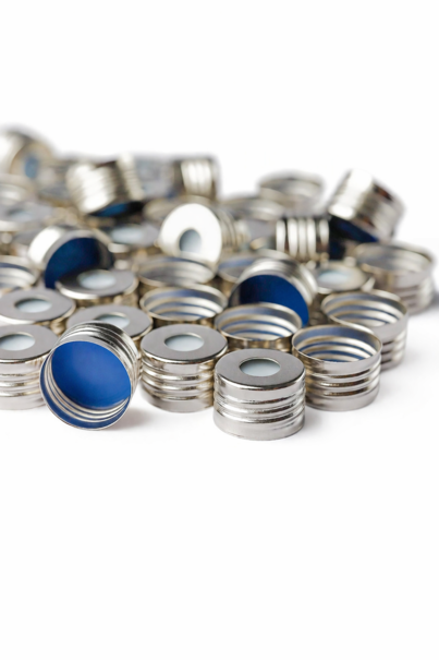 Навинчивающаяся магнитная крышка Gluvex, с септой, DN18, подходит для парофазных виал SLV101M/SLV201M, 100 шт./уп.