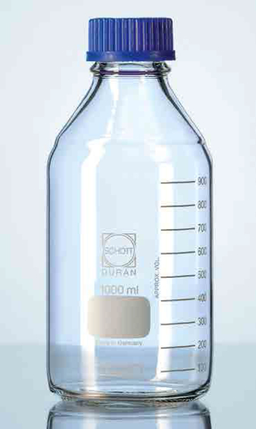 Бутыль лабораторная GL 45 янтарного цвета 3500 мл без крышки