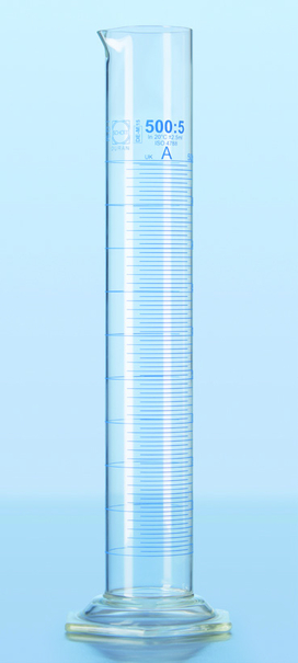 Цилиндр мерный класса A с сертификатом партии 500 мл