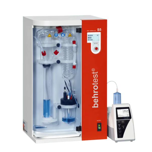 Автоматическая установка паровой дистилляции Behr S5, автоматическая подача NaOH, H2O и H3BO4