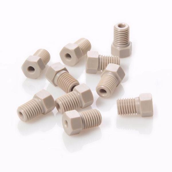 Гайка 5/16-24 высокого давления PEEK 1/8" Hex 0.62" длиной для 1/8" OD капилляра