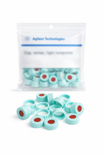 Крышка завинчивающаяся светло-бирюзовая, септа PTFE/силикон, 12 мм, 100 шт.