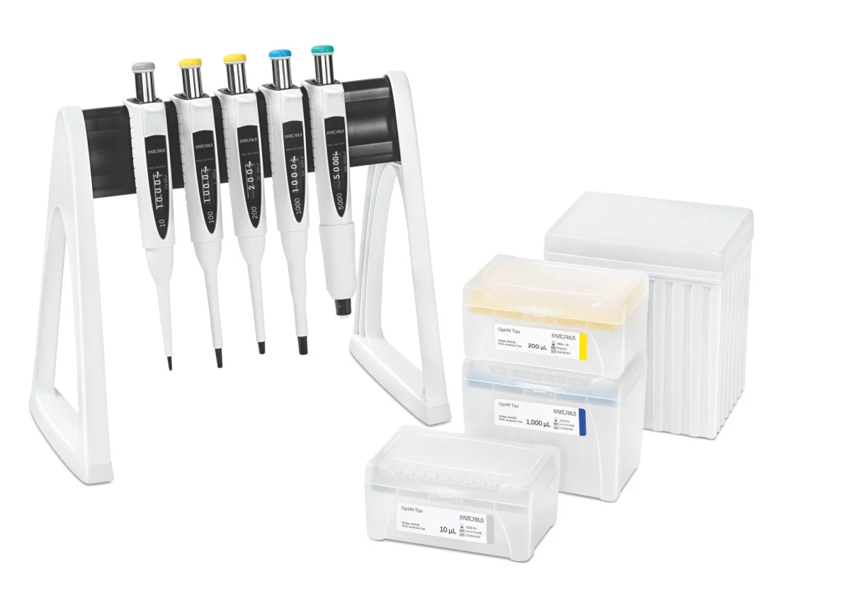Набор дозаторов Sartorius Proline Plus 5 шт.: одноканальные дозаторы 1–10 мкл, 10–100 мкл, 20–200 мкл, 100–1 000 мкл и 500–5 000 мкл, со штативом и наконечниками