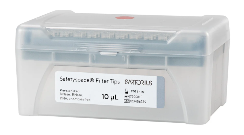 Наконечники с фильтром Sartorius Safetyspace 10 мкл, нестерильные, в штативах, 960 шт.