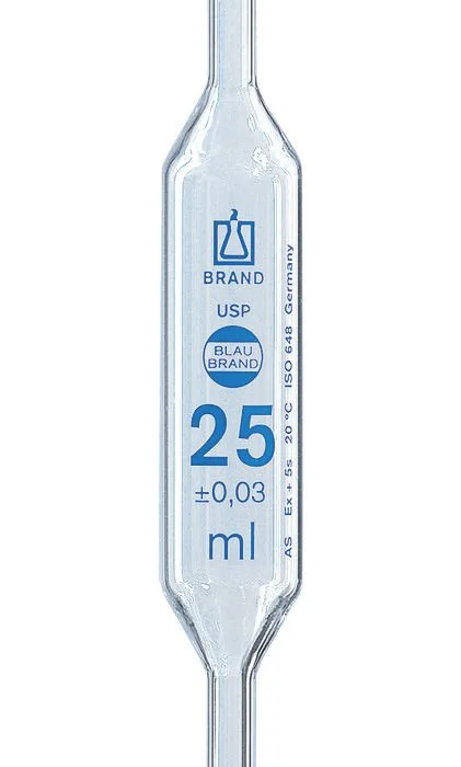 Пипетка Мора (с одной меткой) BLAUBRAND, класс AS, 50 мл, USP, DE-M