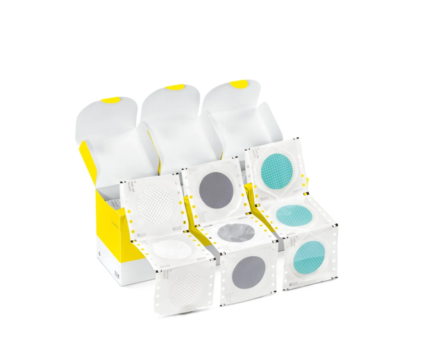 Мембранный фильтр Microsart e.motion Sartorius 13906, CN, 0,45 мкм, ⌀50 мм, белый с зелёной сеткой, стерильный, для диспенсера, 300 шт.