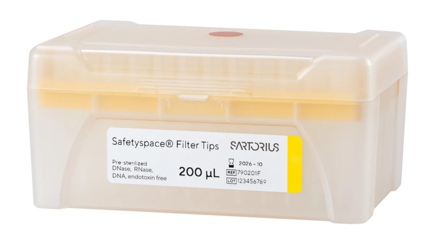 Наконечники с фильтром Sartorius Safetyspace 200 мкл, нестерильные, в штативах, 960 шт.
