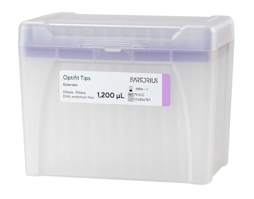 Наконечники Sartorius Optifit 1,2 мл, удлинённые, стерильные, в штативах, 960 шт.