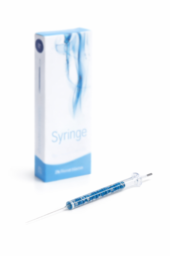 Шприц (голубая серия) для автосамплера, объем 5 мкл, фиксированная игла, калибр 23-26s/42/HP, конический
