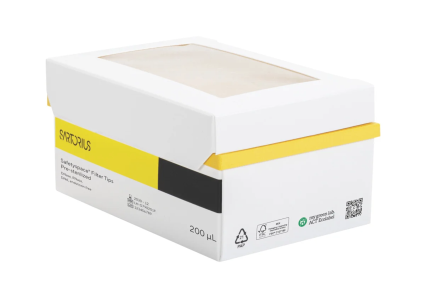 Наконечники с фильтром Sartorius Safetyspace 200 мкл, стерильные, в лёгкой упаковке, 960 шт.