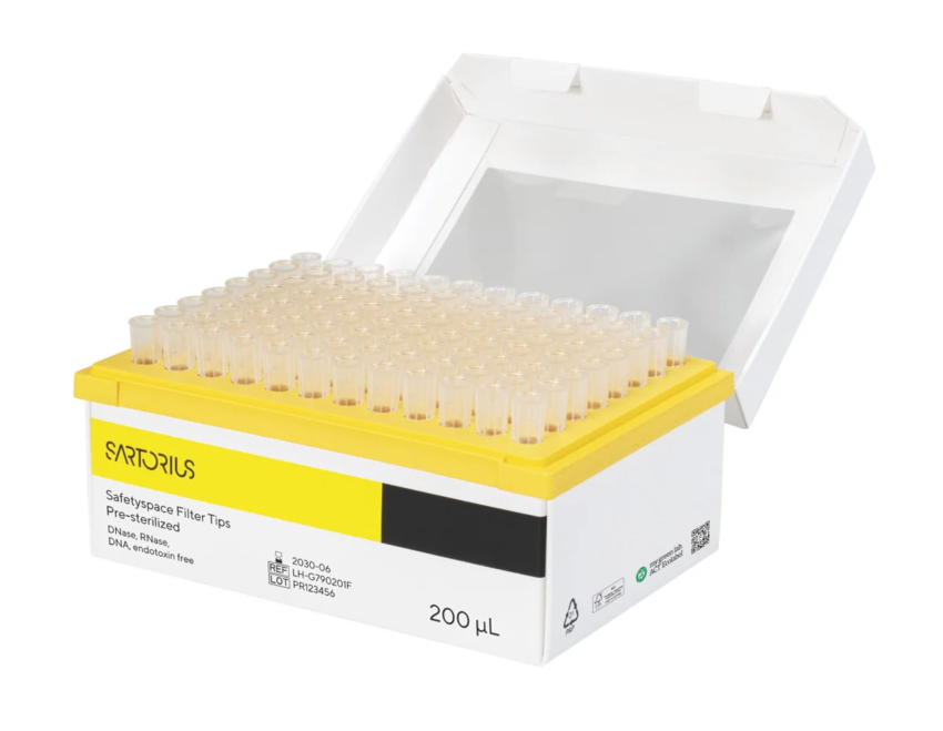 Наконечники с фильтром Sartorius Safetyspace 120 мкл, стерильные, в лёгкой упаковке, 960 шт.