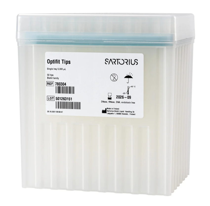 Наконечники Sartorius Optifit 5 мл, нестерильные, в штативах, 50 шт.