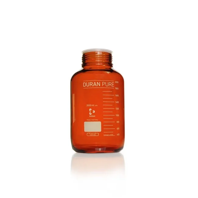 Бутыль DURAN PURE, янтарная, градуированная, GLS 80, с пылезащитным колпачком, без крышки и сливного кольца, 2000 мл