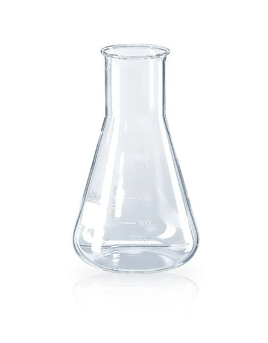 Колба Эрленмейера, 100 мл, широкое горло, с отбортовкой, с градуировкой