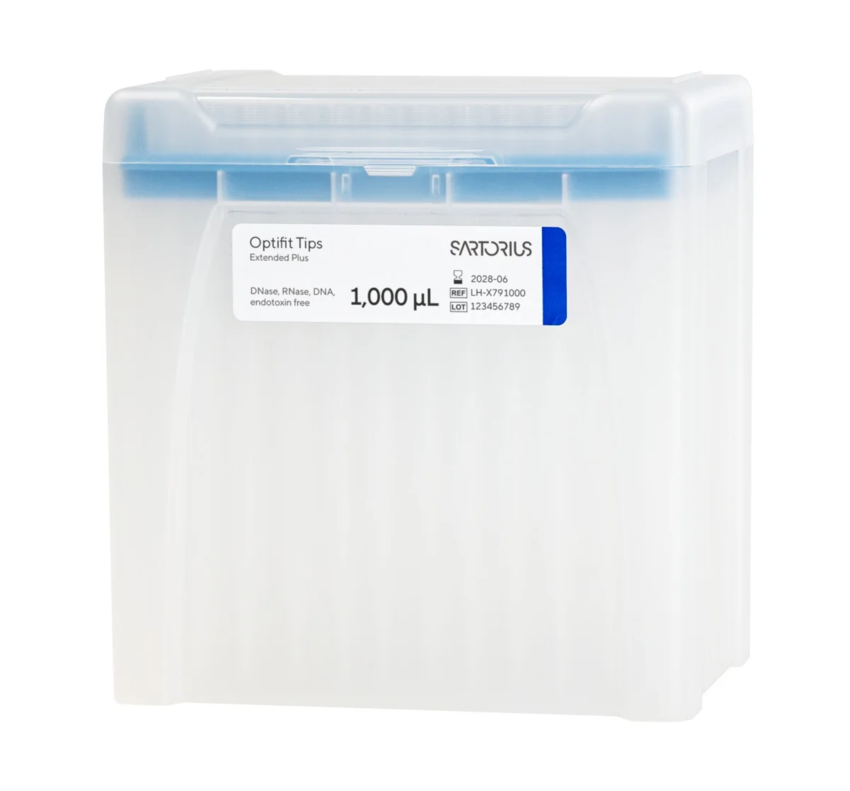 Наконечники Sartorius Optifit 1 мл, удлинённые Plus, нестерильные, в штативах, 960 шт.