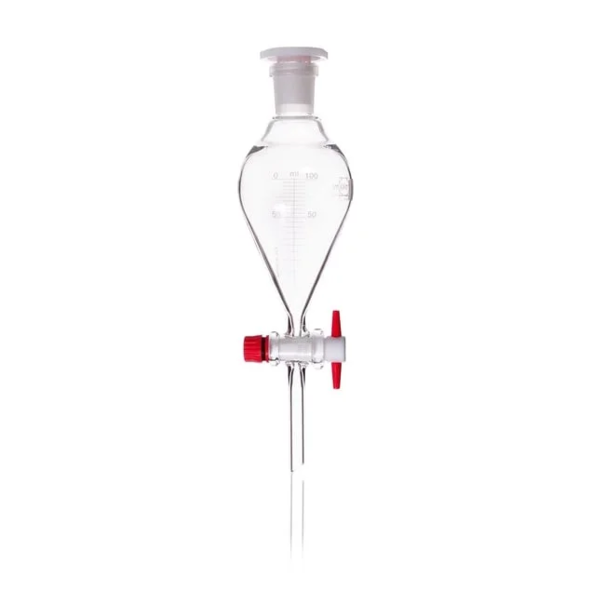 Разделительная воронка коническая DURAN® с PTFE ключом, градуированная, 100 мл