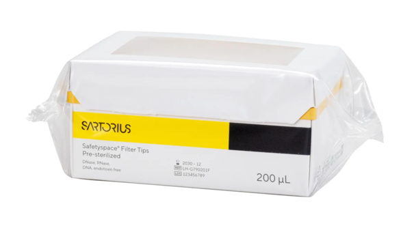 Наконечники с фильтром Sartorius Safetyspace 200 мкл, стерильные, в лёгкой упаковке, 960 шт.