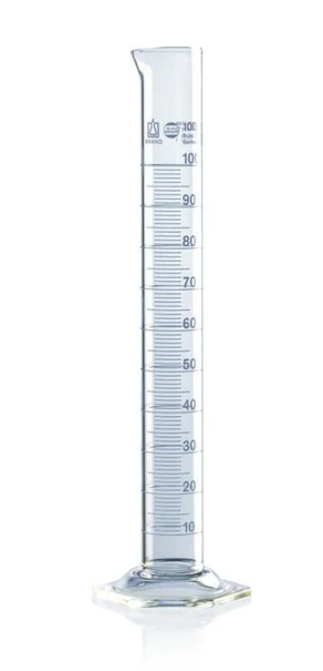 Цилиндр мерный BLAUBRAND, высокая форма, класс A, 100 мл : 1 мл, DE-M