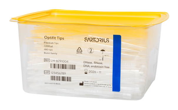 Наконечники Sartorius Optifit 1 мл, нестерильные, насыпью, 480 шт.