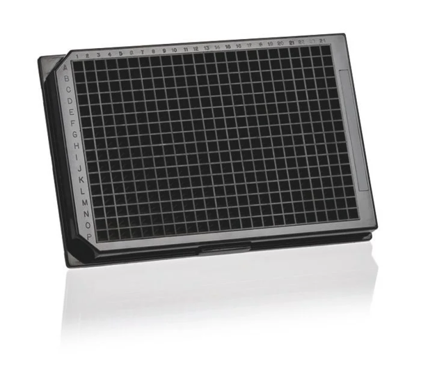 Микропланшет pureGrade, 384 лунок, PS, чёрный, дно F, 120 мкл, с крышкой, стерильный