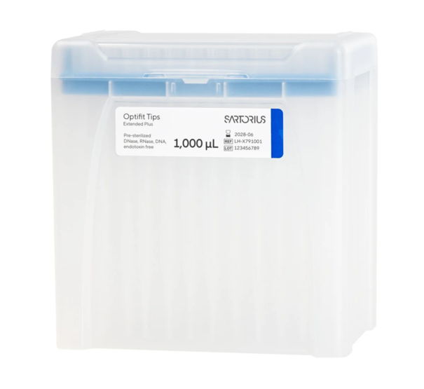 Наконечники Sartorius Optifit 1 мл, удлинённые Plus, стерильные, в штативах, 960 шт.