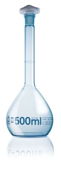Колба мерная BLAUBRAND, класс A, 100 мл, NS 14/23, пробка PP, с покрытием PUR, с партийным сертификатом, DE-M