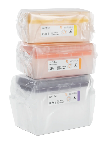 Наконечники Sartorius Optifit 10 мкл, удлинённые, стерильные, в штативах, 960 шт.