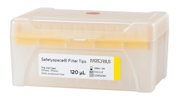 Наконечники с фильтром Sartorius Safetyspace 120 мкл, нестерильные, в штативах, 960 шт.